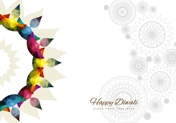 Rangoli With Bright Colorful Diyas - Free vector #354635